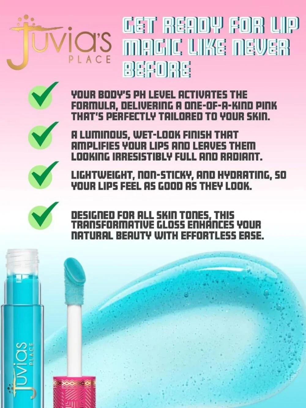 Color Changing Lip Gloss - High Shine, Long Lasting, Lightweight & Non-Sticky